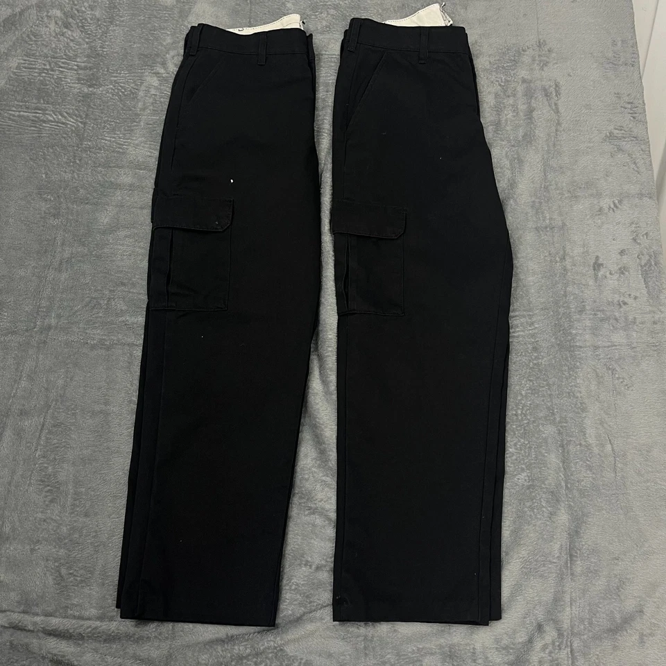 Lote de 2 Pantalones Carga Red Kap Para Hombre 34 Bolsillos Negros Pierna Recta Foto 1 de 4