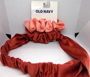 Old Navy 3 piece hair accesory copper headband 2 cordonating scrungies hand wash - Picture 1 of 1