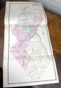 1873 AUBURN, ME Colored Map w/ Property Owners 33.25"H x 16.25"W Danville Junct. - Picture 1 of 24