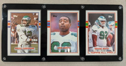 PHILADELPHIA EAGLES 3 CARD PLAQUE RANDALL CUNNINGHAM CRIS CARTER REGGIE WHITE Cover