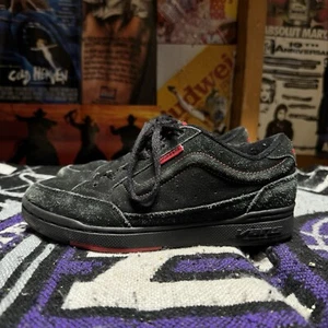 Talla 5.5 - Zapato de patinaje con lengua acolchada Snooka vintage Vans gamuza negra para hombre - Imagen 1 de 8