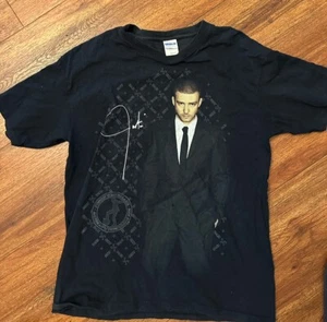 Justin Timberlake Shirt Womens 2007 Futuresex/Loveshow Black Size Large RARE - Picture 1 of 5