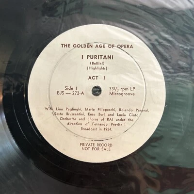 I PURITANI BELLINI EJS 272 THE GOLDEN AGE OF OPERA PRIVATE RARE VTG Foto 1 de 2