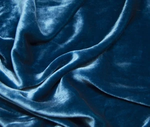 ROYAL TEAL BLUE Silk Velvet Fabric - Picture 1 of 1