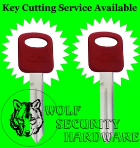 Lot of Two (2) Ford Red Plastic Molded Key Blank Uncut H75P H75PC - Picture 1 of 2