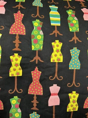 Blank Quilting Novelty Cotton Fabric Piece 25" x 28" ~ Dress Form Pattern 6452 - Image 1 of 4