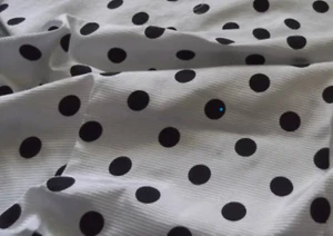 BLACK and WHIT SPOT OTTOMAN FABRIC, REMNANT, 122 cm wide X 60 cm length, AUST - Picture 1 of 2