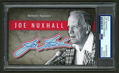 Joe Nuxhall Signed Cut Display (PSA) Cincinnati Reds Photo Card Auto - Image 1 of 2