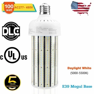 400W Equivalent LED Corn Light Bulb 100W Warehouse HighBay Lamp 15000lm E39 480V - Picture 1 of 11