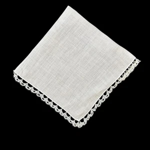 Handtätowiertes Erbstück Hochzeit Taschentuch Vintage Spitze Braut Landhaus Kern zierlich - Bild 1 von 5