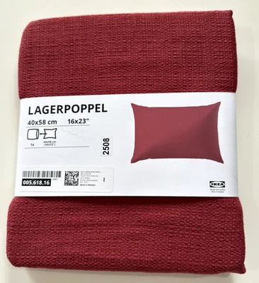 Nueva Funda Almohada Cojín IKEA LAGERPOPPEL Rosa Rojo 16" x 23" Foto 1 de 4