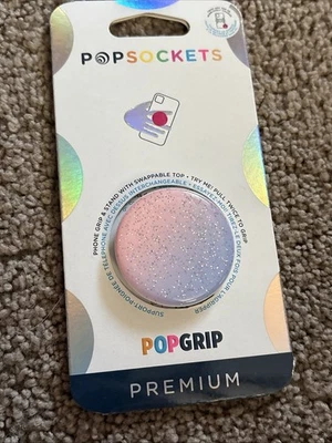 PopSockets Phone Grip Stand Glitter Morning Haze PopGrip Swap Top NEW Pink Purpl - Image 1 of 4