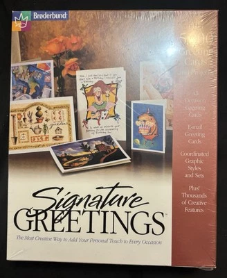 Broderbund Print Shop Signature Greetings Over 5,000 Greeting Cards NEW Sealed! - Image 1 of 2