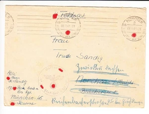 SS Feldpost - 1943 - Waffen SS - 17. / SS Flak A. u. E. Rgt - Umschlag mit Brief - Bild 1 von 2