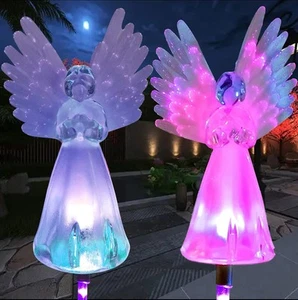 Solar Angel Lights Outdoor Decorative,Memorial Remembrance Gifts Multicolor - Picture 1 of 6