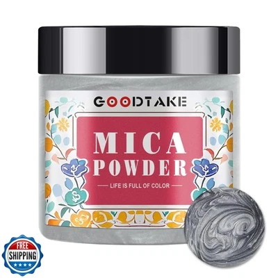 GOODTAKE Grey Mica Powder | Resin Color Pigment | Resin Dye | Mica for Soap M - Image 1 of 4