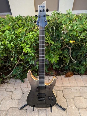 Schecter C-1 SLS Elite Electric Guitar Fishman Trans Black Fade with Case! - Image 1 of 4