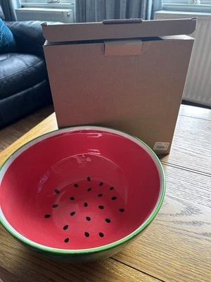 MARKS & SPENCER WATERMELON LARGE 9” SERVING  BOWL NEW  - Image 1 of 4