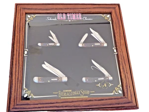 Schrade USA Old Timer Classics stainless mint set in oak factory display - Picture 1 of 6