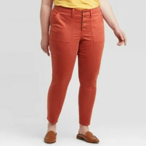 Universal Thread Mid-Rise Skinny Jeans Rust/Red Color 5-Button Front, Size 14/32 - Picture 1 of 4