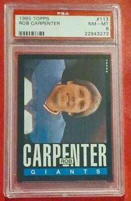 1985 Topps Football #113 Rob Carpenter card PSA 8 Nm-Mt! New York Giants! - Image 1 of 2
