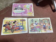 Walt Disney Vintage 1961 Snow White Tinker bell 17x11 Table Placemats Lot Of 5