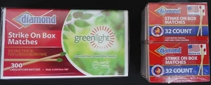 Safety Strike-on-Box Wooden Matches for Candles Camping, Select: Small or Large - Picture 1 of 3
