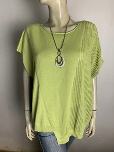 ZAKET & PLOVER Linen Cotton Mix Knit Top Sz 16 - BUY Any 5 Items = Free Post - Picture 1 of 7