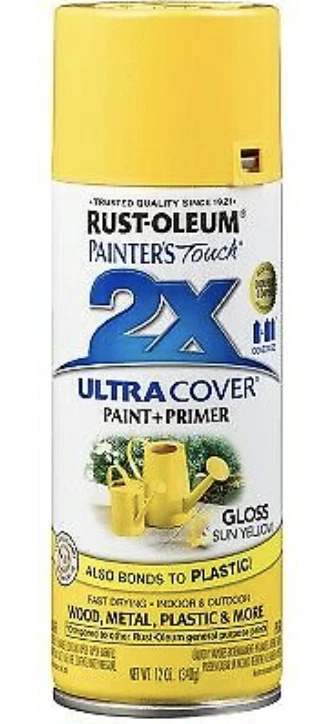 Rust-Oleum Painter's Touch 2X Premium Ultra Gloss Spray Paint, Sun Yellow,12 Oz - Image 1 of 1