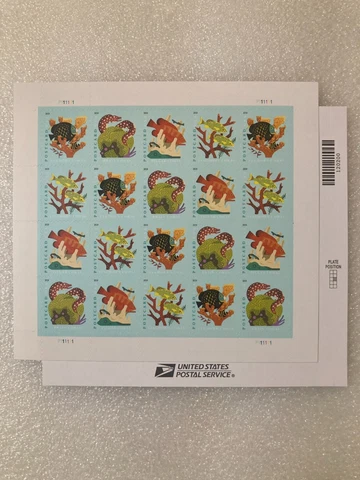 PANE of 20 POSTCARD USPS Coral Reefs 2019 Self-Adhesive Forever Stamp 1x BOOKLET Cover
