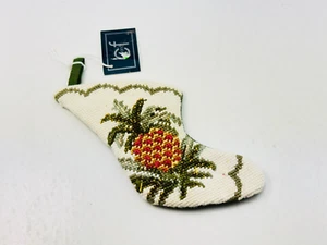 Mini calza ananas vintage punto ago decorazione natalizia 5,5" - Foto 1 di 6