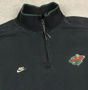 Vintage Minnesota Wild Nike Team Sweatshirt 1/4 Zip Sweater NHL Hockey Sz XXL - Picture 1 of 8