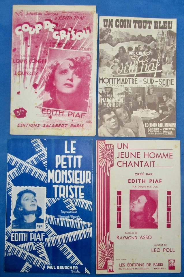 ÉDITH PIAF LOT DE 4 PARTITIONS VOIR DÉTAILS 1937 À 1943 - Photo 1/1