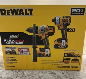 DEWALT 20V MAX Hammer Drill Impact Driver Combo Kit 2xBAT 5Ah Flexvolt DCK2100P2 - Picture 1 of 1