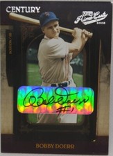 BOBBY DOERR 2008 Playoff Prime Cuts Century Legend AUTO SP #14/15 Boston Red Sox