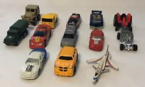 Assorted Lot of 13 Die Cast Cars, Airplane, & G I Joe Trucks - Picture 1 of 7