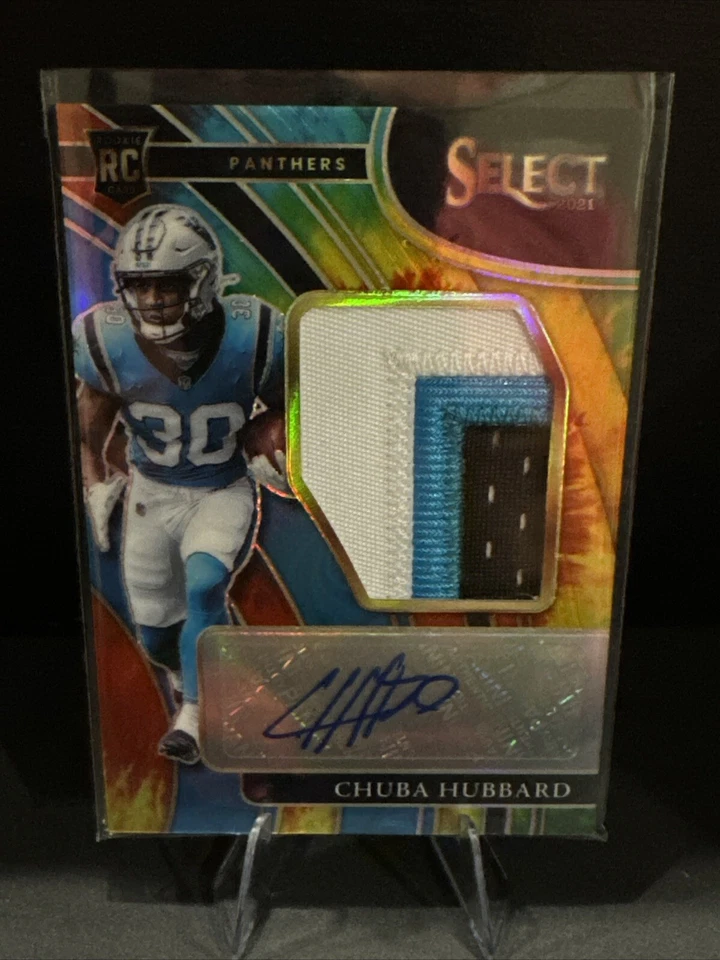 2021 Panini Select - Rookie  Prizm #JRS-CHU Chuba Hubbard /99 (AU, MEM, RC) - Image 1 of 2