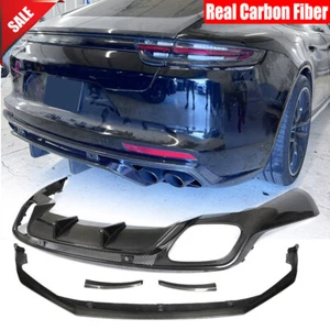 For Porsche Panamera 971 Carbon Front Bumper Lip Rear Diffuser Spoiler Body Kits - Picture 1 of 12
