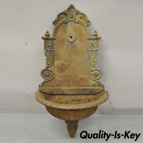 Cast Iron French Empire Neoclassical Style Outdoor Garden Wall Water Fountain Cover