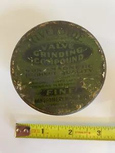 Vintage Montgomery Wards Riverside Valve Grinding Compound Tin 2 sided - Full - Picture 1 of 5