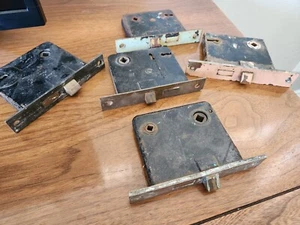 Antique Mortise Door Latches Lot of 5 - No Key Or Screws - Picture 1 of 8