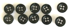 10 Dark Green, Round, 4 Hole, 12mm, Beutron Plastic Buttons - Picture 1 of 1