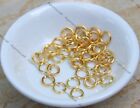 50 Gold Tone Strong 7X1mm Closed Soldered Rings Connectors Pendant Chain Clasp