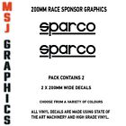 2x Sparco Graphic Print Sticker Decals Car Truck Bike Adhesive Vinyl 200mm