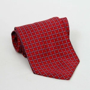 Corbata Brooks Brothers 346 Rojo Azul Cuadrados Patrón Seda Pura para Hombre EE. UU. - Imagen 1 de 3
