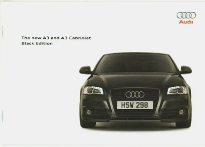 Audi A3 Black Edition 2009 UK Market Sales Brochure 3-dr Sportback Cabriolet - Image 1 of 3