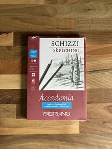 Almohadilla de papel para dibujar Fabriano Accademia A5 120 gsm 50 hojas grafito carbón - Imagen 1 de 4
