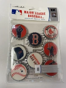 SET OF 8 BOSTON RED SOX MLB Adhesive Bottle Caps - NEW - Picture 1 of 2
