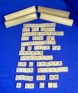 Juego SCRABBLE Vintage 100 Cartas de Repuesto de Madera y 4 Soportes de Madera - Imagen 1 de 5