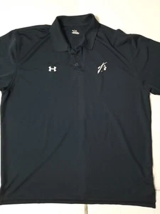 Under Armour Polo Shirt  XXL Black Lightweight Golf Loose Mens Indian Head Logo - Picture 1 of 12